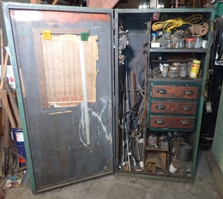 Steel Parts Cabinet & Contents