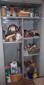 Lyon Two Door Metal Cabinet and Contents