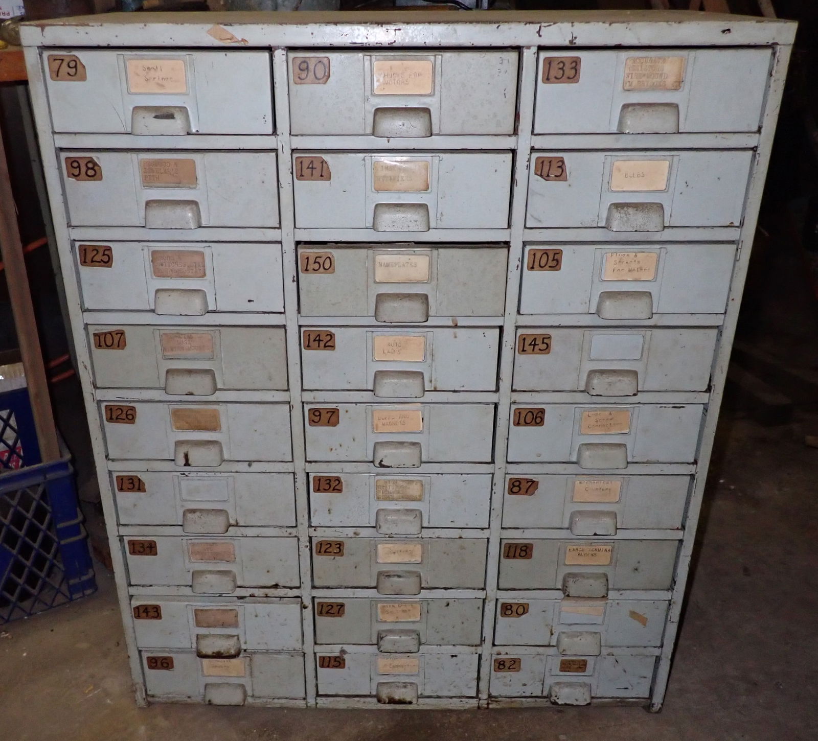 27 Drawer Parts Cabinet w/ Radio Electronic Parts & Misc (1 of 19)