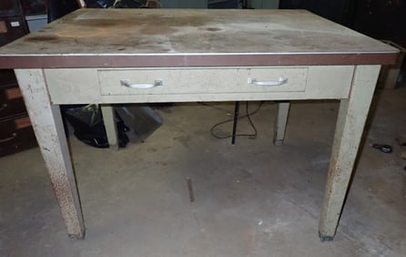 One Drawer Industrial Table