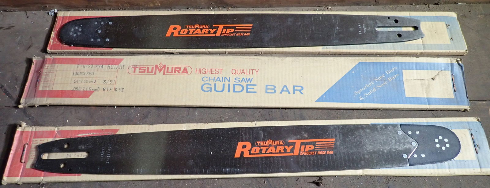 3 Jonsered 24" Tsumura Chainsaw Guide Bars (1 of 2)