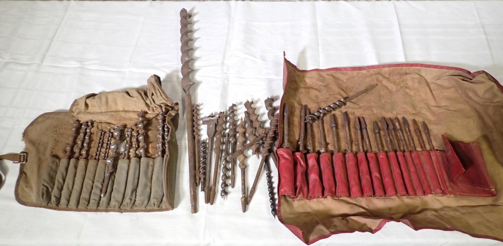 Wood Augers: Largest is apprx 1 1/2" x 24 1/2". Shipping available