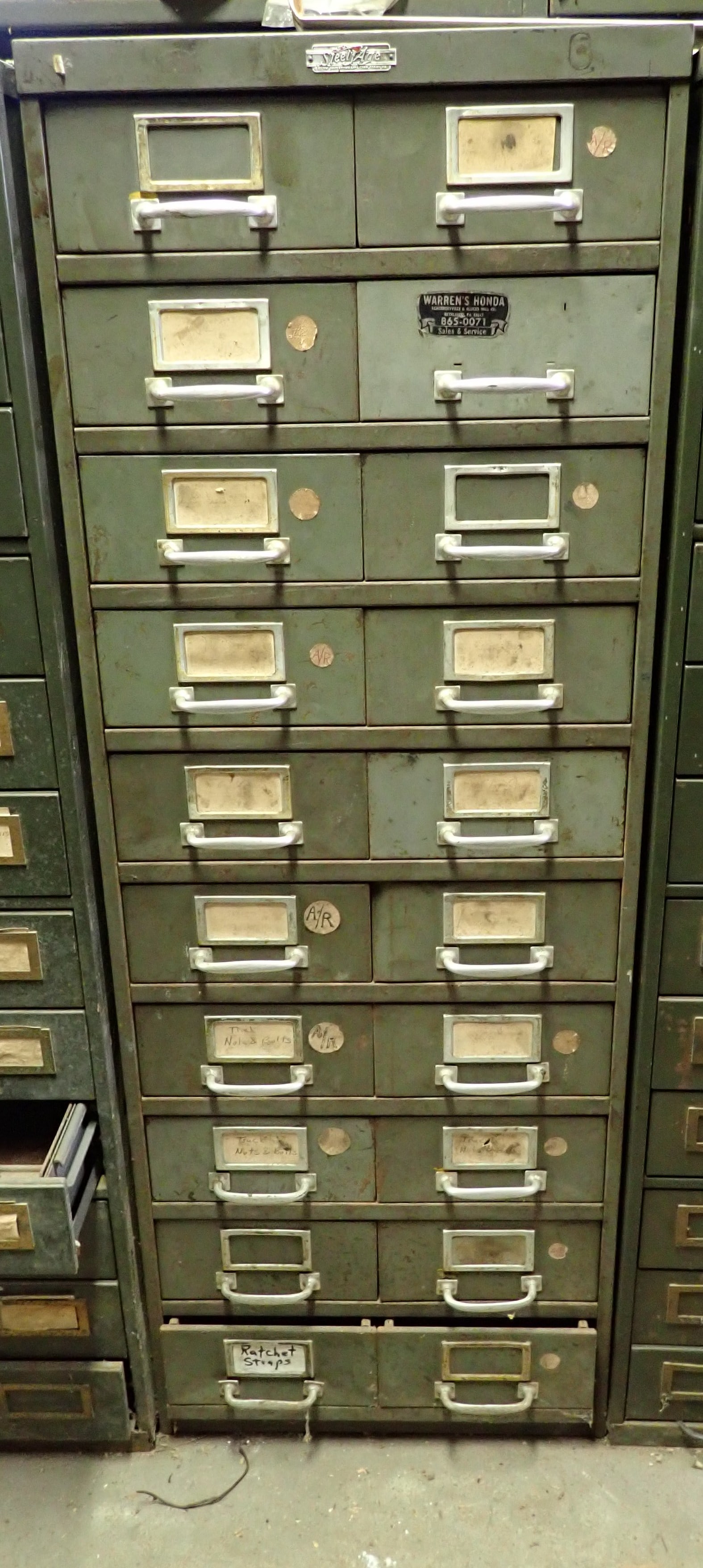 10 Drawer Steel Age Parts Cabinet w/ Hardware (1 of 11)