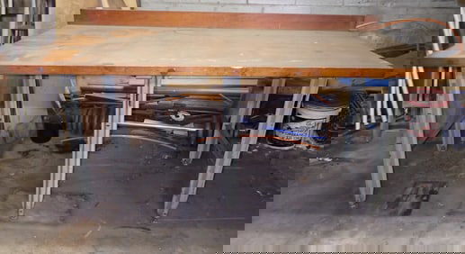 Industrial Workbench w/ Butcher Block Top