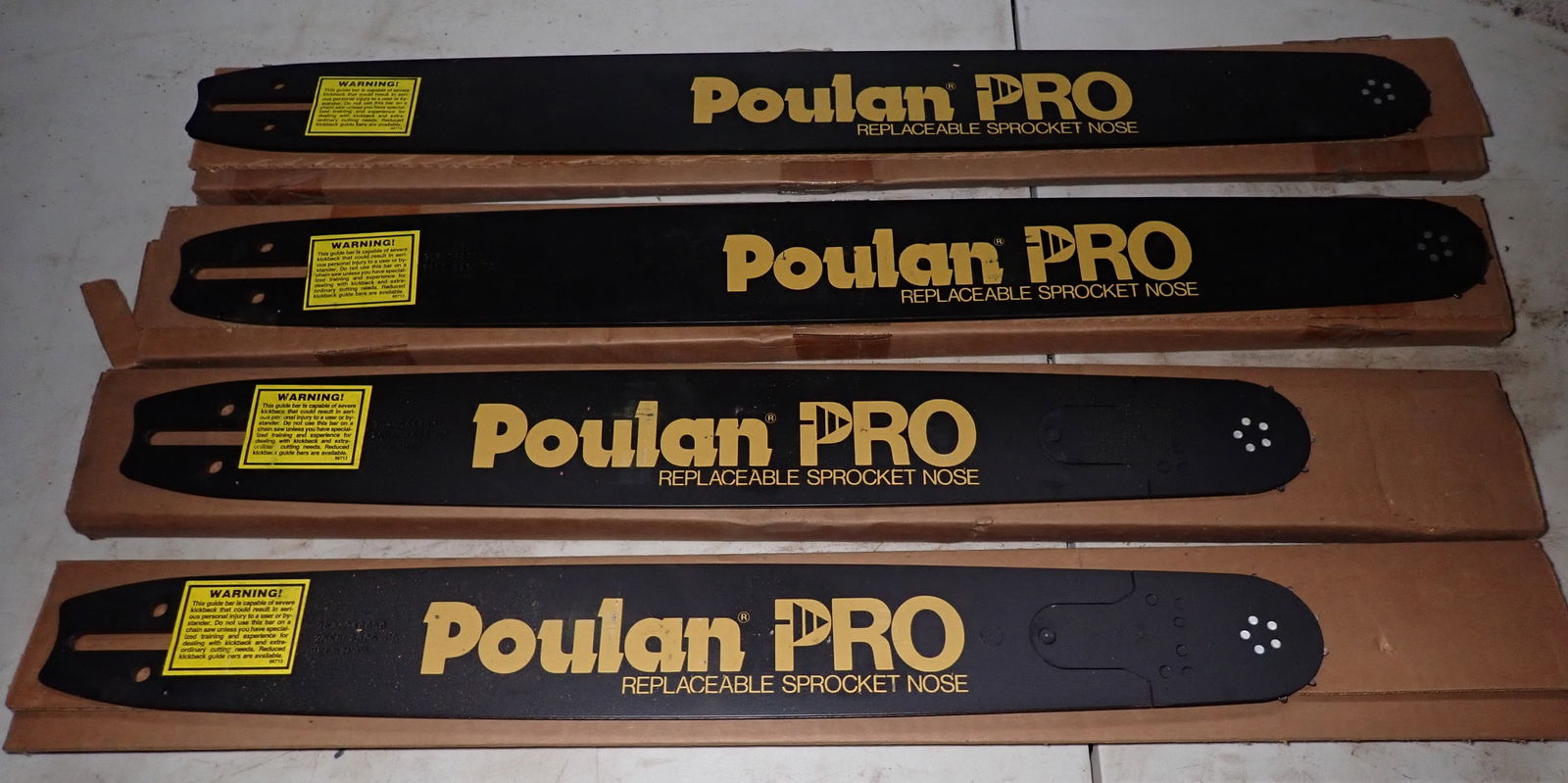 4 Poulan Pro Chainsaw Guide Bars (1 of 2)