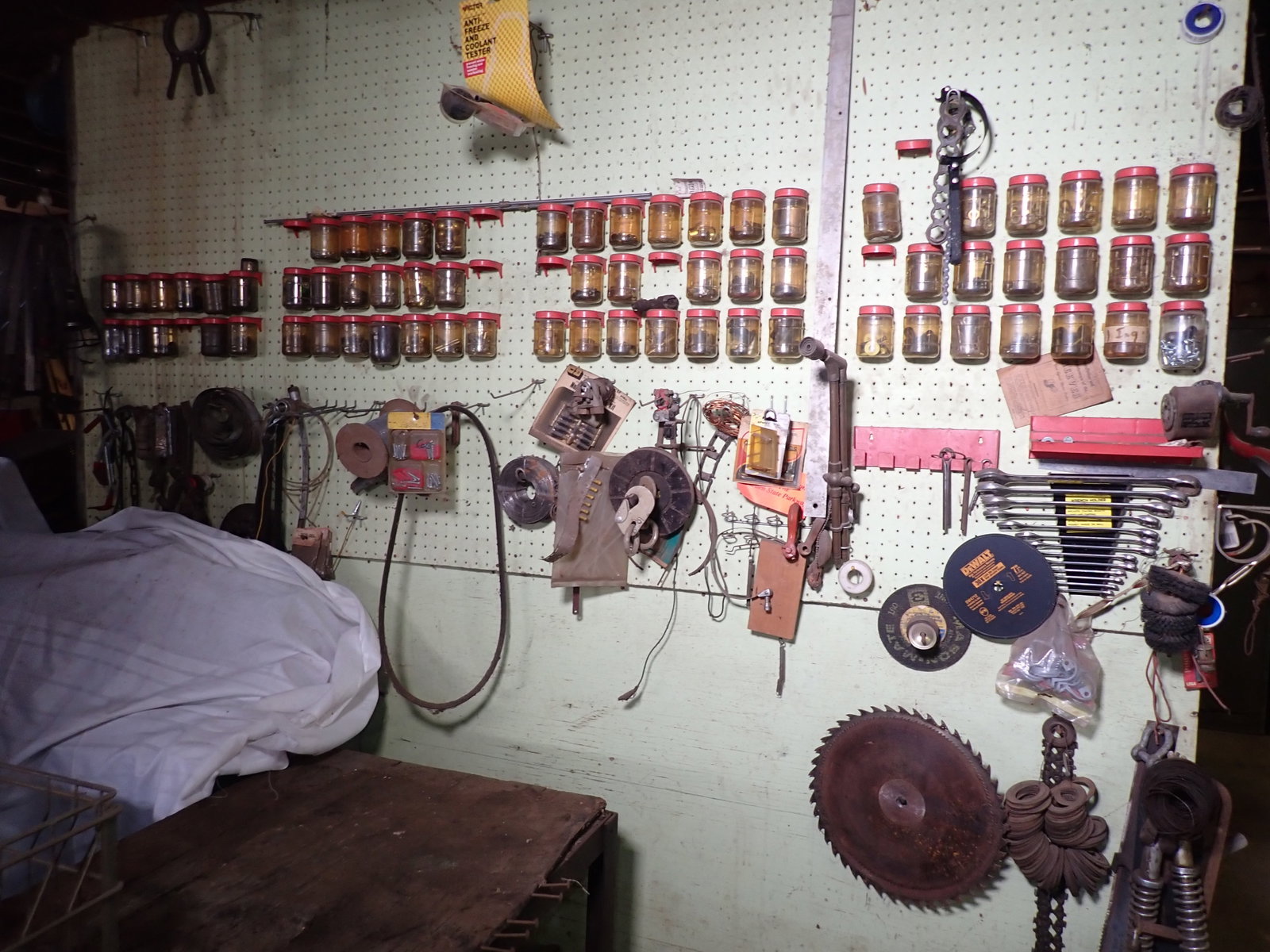 Wrenches Torch Hardware Pegboard Contents: Lot includes all on pegboard. Take what you want and leave the rest. No in house shipping.