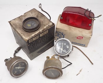 Motorcycle Tail Light Stewart Warner Water Temp Gauge