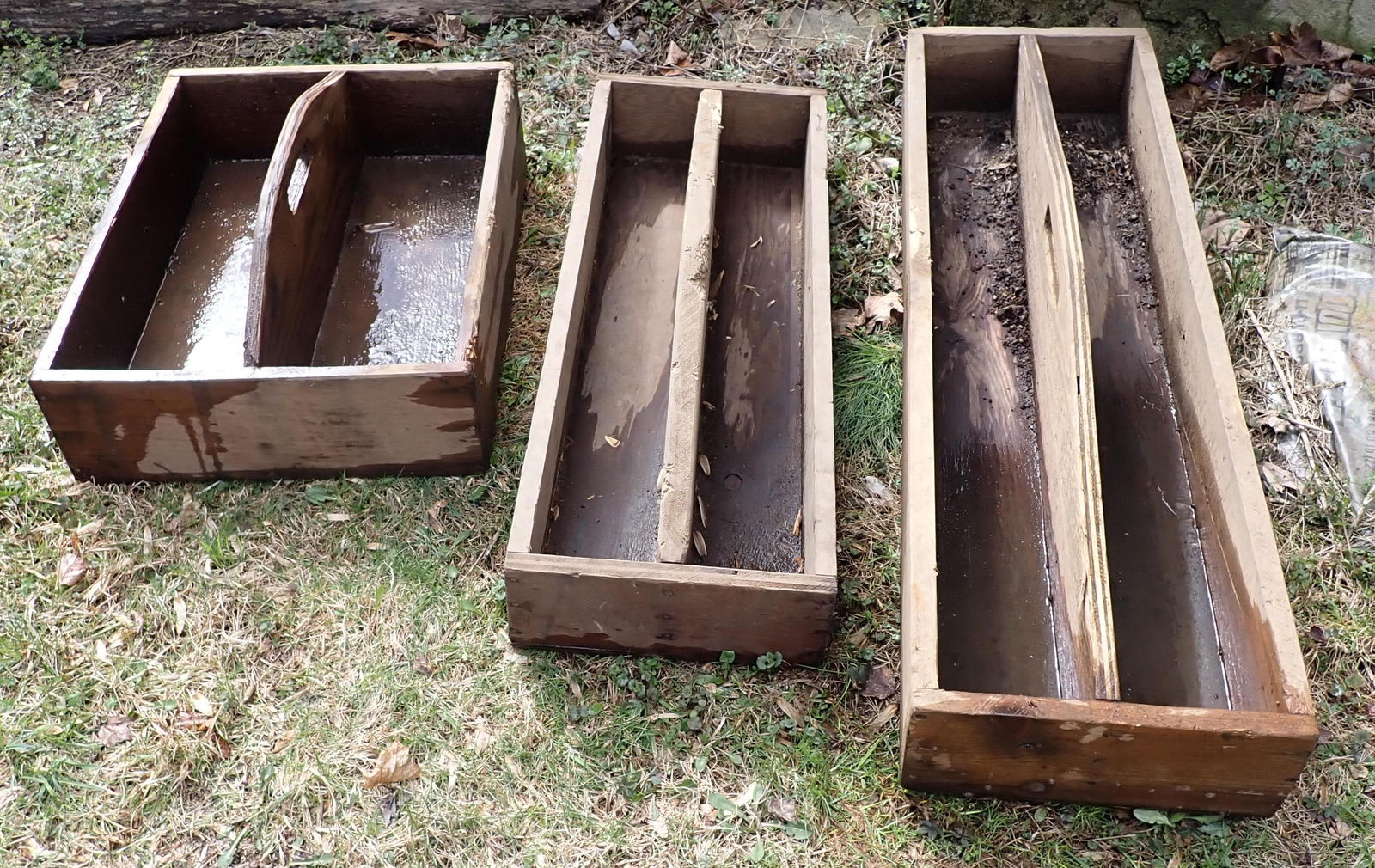 3 Wooden Tool Totes (1 of 3)