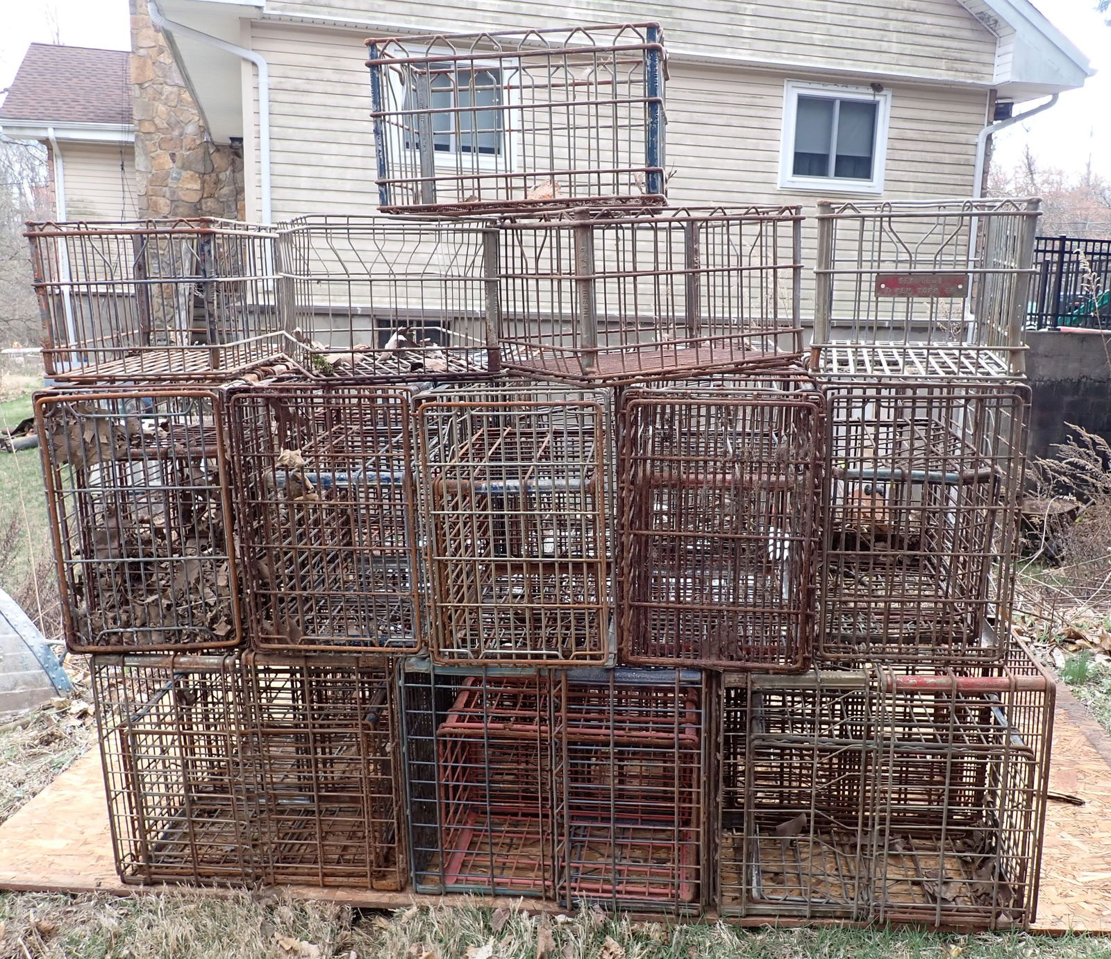 (50) 1960's 70's Wire Milk Crates (1 of 3)