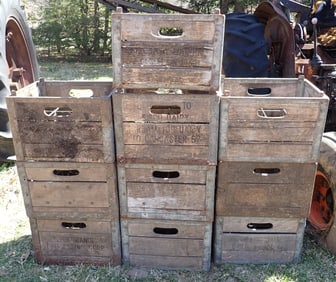 10 Wooden Milk Crates incl Freemans & Durling