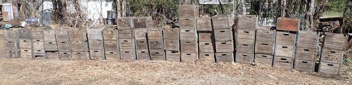 68 Wooden Milk Crates