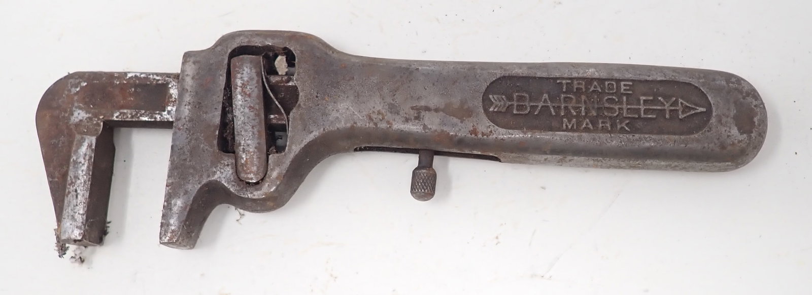 1914 Barnsley A.W. Mfg Pipe Wrench: Approx 9 1/4" long ( as pictured). Shipping available