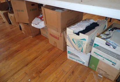 11 Boxes of Fabric / Material