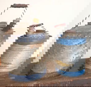 2 Galvanized Fuel / Oil Cans