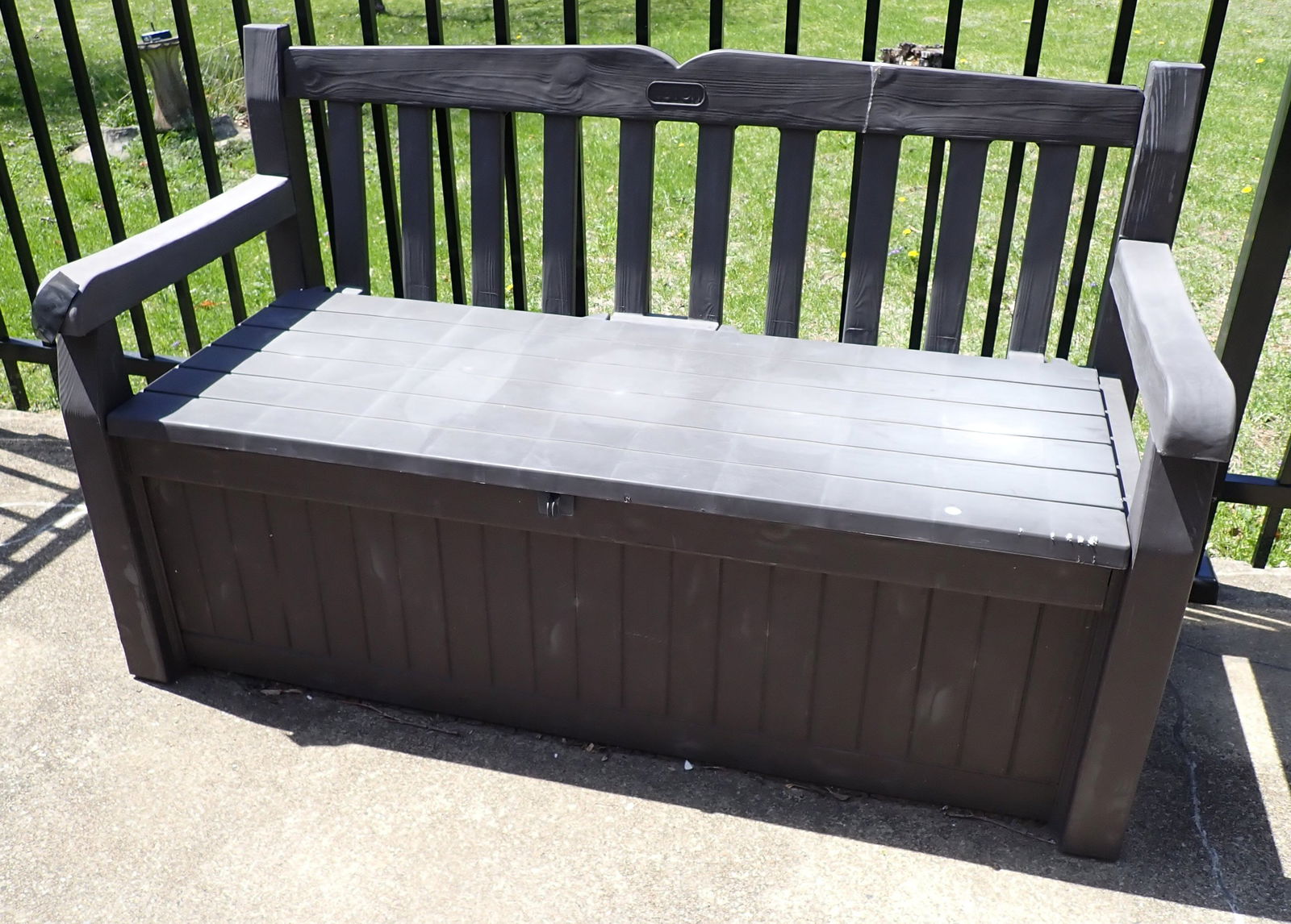 Keter Storage Bench w/ Tonkas Planters & Misc (1 of 3)