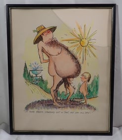 1983 Kevin Mcvey Adult Comic Watercolor Goodland Country Club