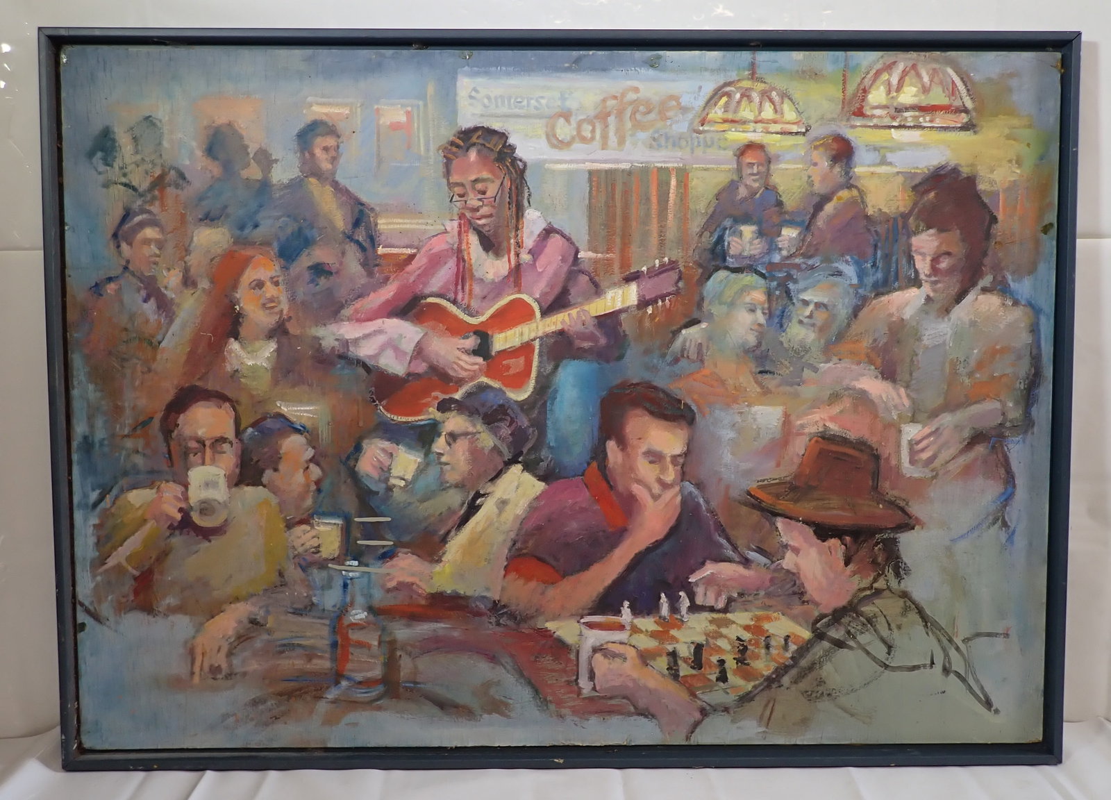 John Reilly Collage Oil on Board Painting: Approx 36" x 49 1/2". No in house shipping !