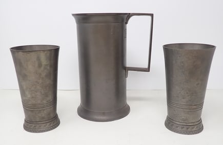 Pewter Pitcher & Weber-Zinn Tumblers