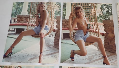 Adult Photos w/ Sprite Can & Rattan Swing