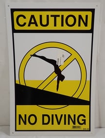4 Caution No Diving Signs