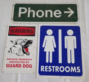 Phone Restrooms & Guard Dog Signs