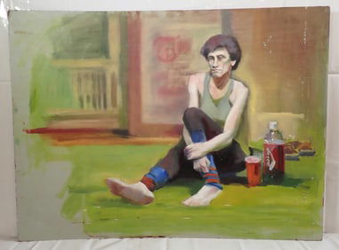 John Reilly Dancer Oil on Board Painting