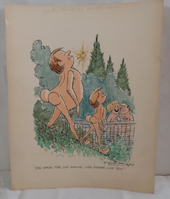 1983 Kevin McVey Goodland Nudist Park Watercolor
