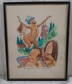 1983 Kevin McVey Goodland Nudist Park Watercolor