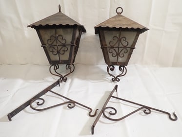 Pair of Porch Lights & Hangers