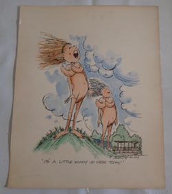 1983 Kevin McVey Goodland Nudist Park Watercolor