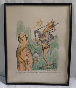 1983 Kevin McVey Goodland Nudist Park Watercolor