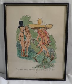 1983 Kevin McVey Goodland Nudist Park Comic Watercolor