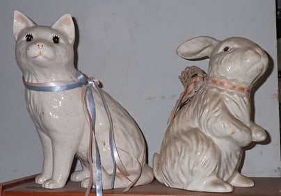 Ceramic Cat & Rabbit