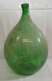 Green Demijohn Glass Bottle
