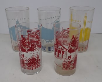 New York World's Fair & Flemington Drinking Glasses