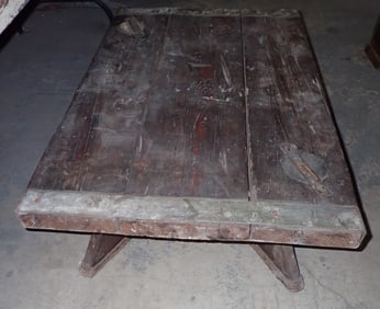 Repurposed Ship Hatch Cover Industrial Table