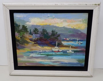John Reilly Maritime Oil on Board Painting