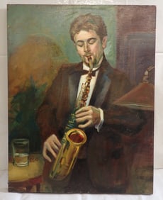 John Reilly Saxophone Musician Painting