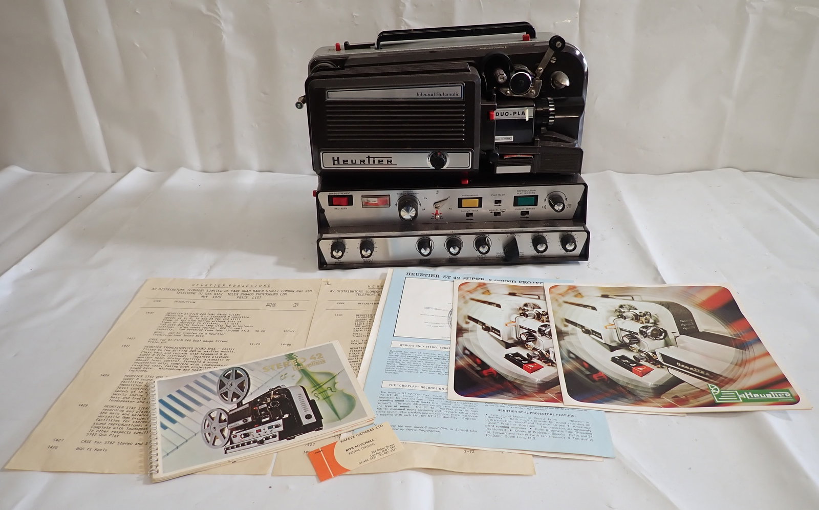 Heurtier Projector: Does not come with cord. Shipping available ($40 handling charge, plus postage).