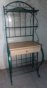 Green Metal Bakers Rack