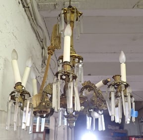 8 Arm Brass Chandelier