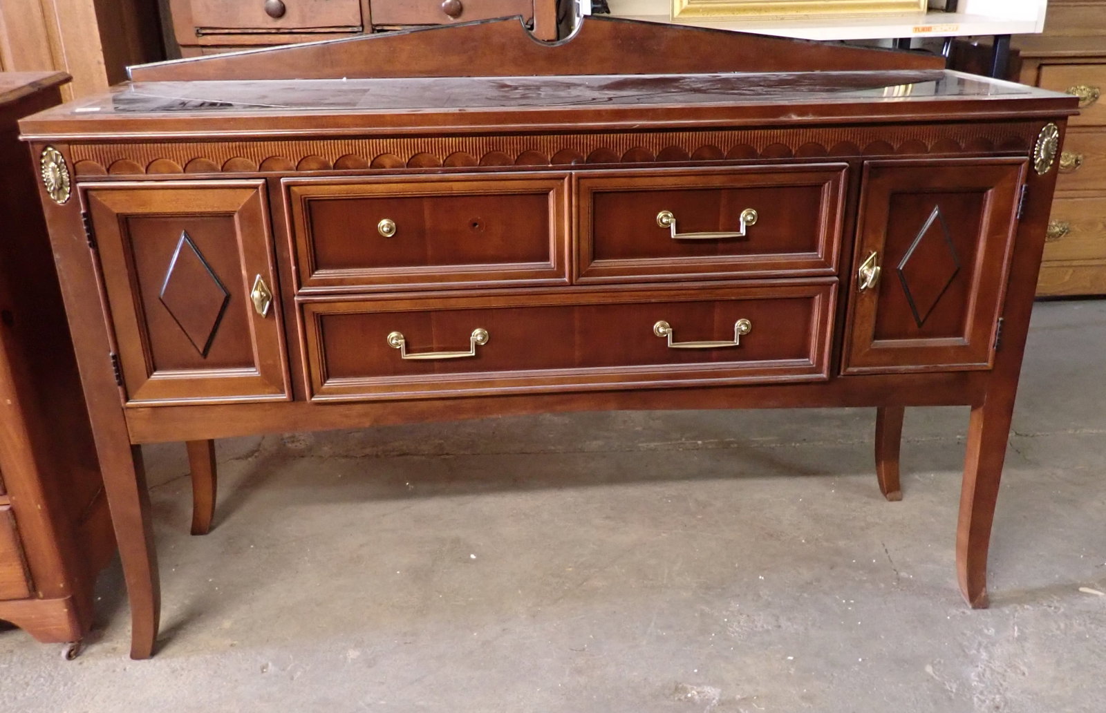 Stanley Furniture Sideboard: Approx 17" x 58" x 39 1/2" tall. No in house shipping ! Bring help to remove !