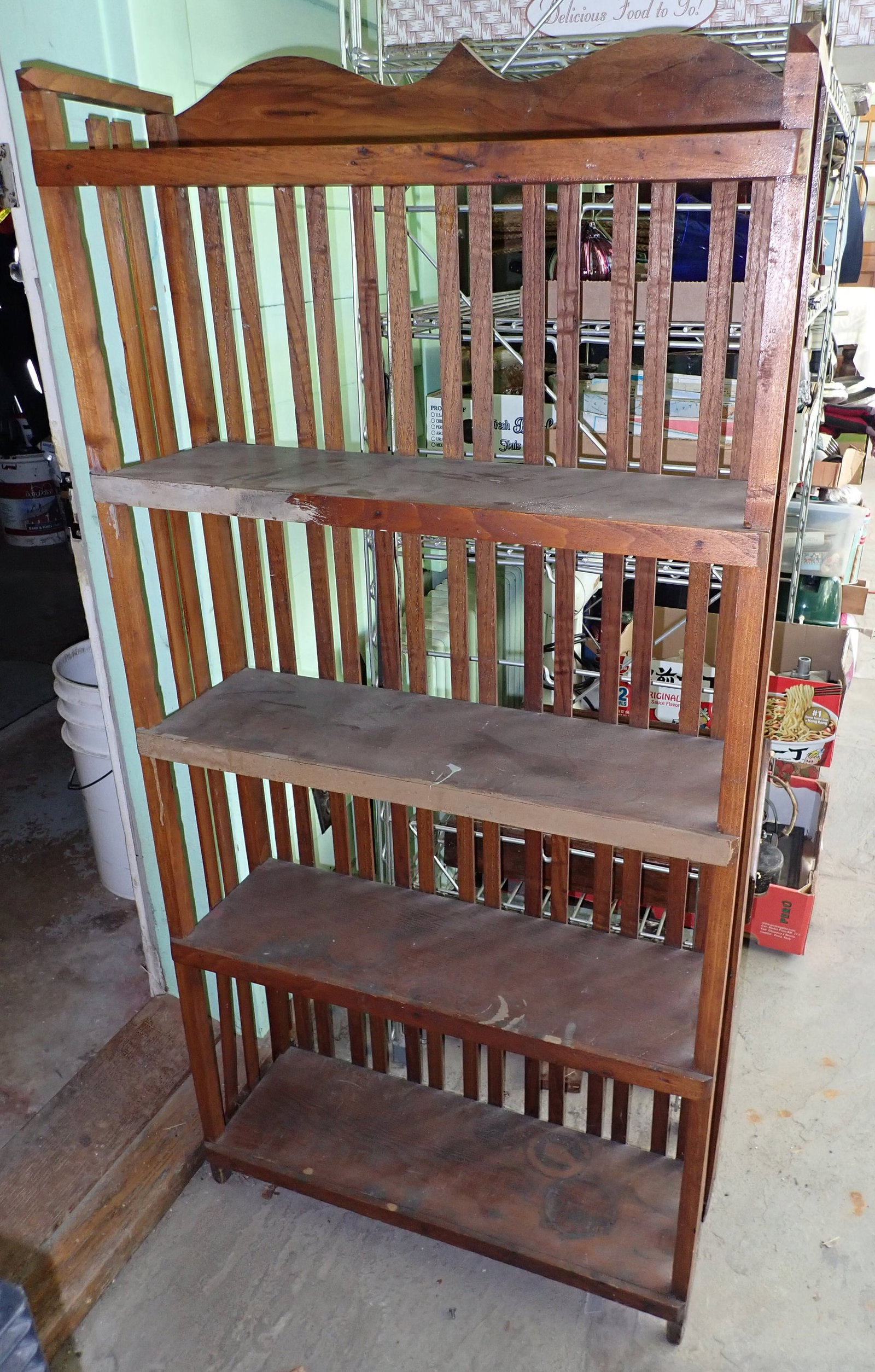 Arts & Crafts Style Book Shelf: Approx 9" x 25" x 51 3/4". No in house shipping !