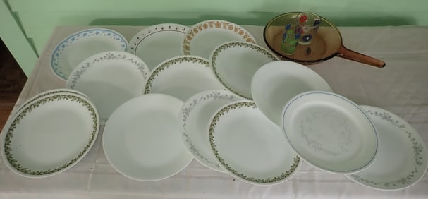 Corelle Plates Vintage Juice Glasses & Misc