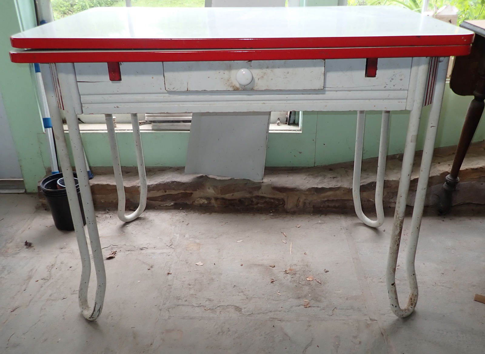 One Drawer Porcelain Top Extension Table (1 of 7)