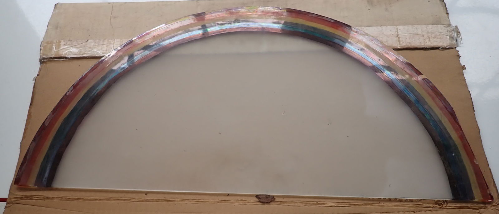Lacartha Art Glass Rainbow: Approx 27 3/4" x 14". No in house shipping