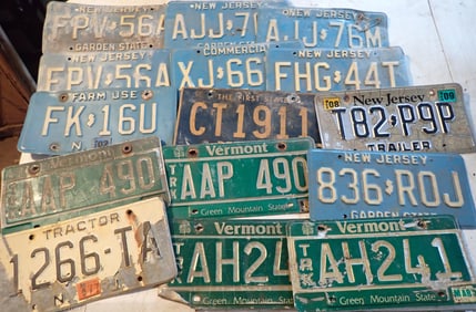 Vermont New Jersey Delaware License Plates