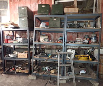 Contents of 3 Shelves and Table