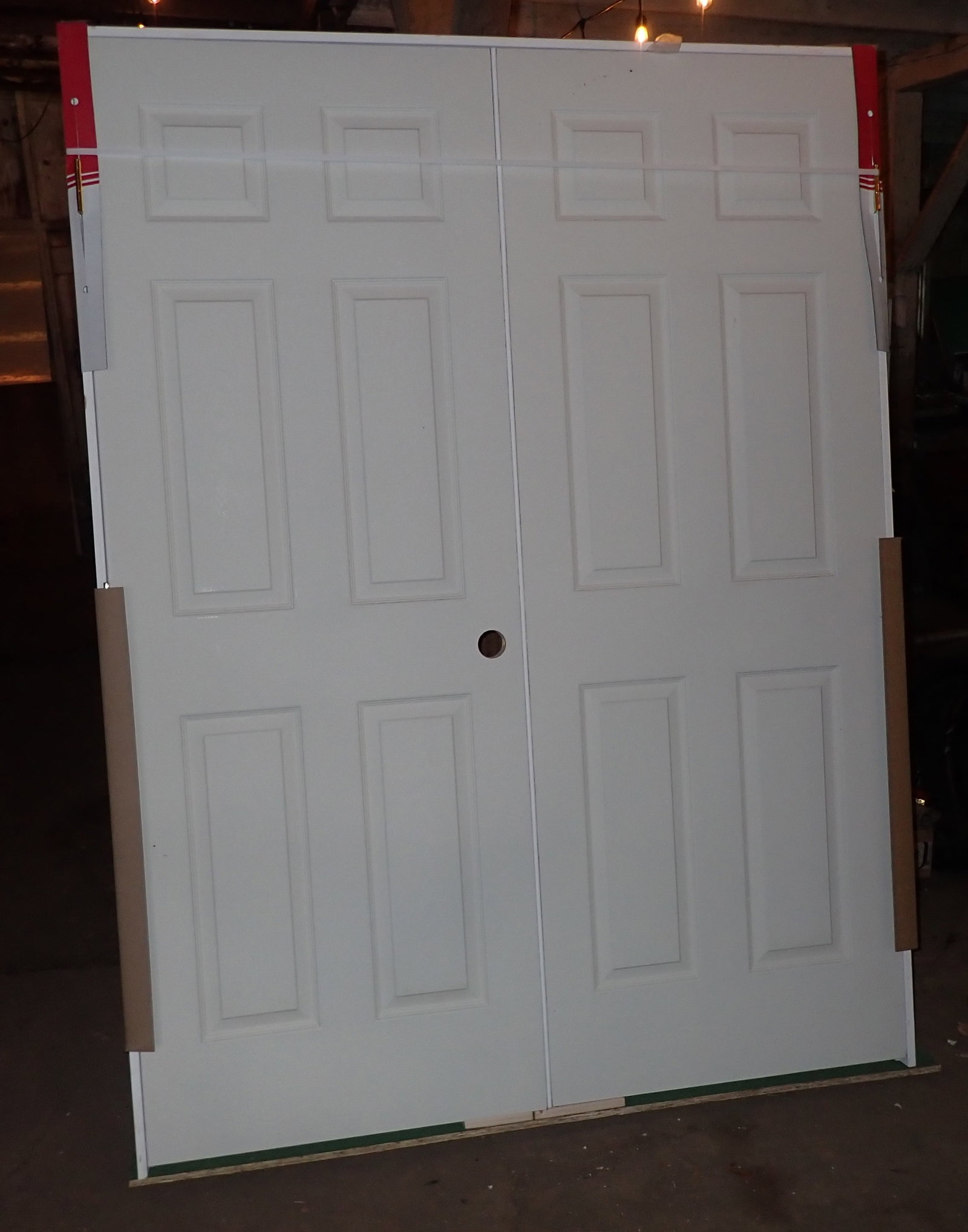 New French Doors & Frame: Overall measurements are approx 61 1/2" x 81 3/4". No in house shipping ! Bring help to remove !
