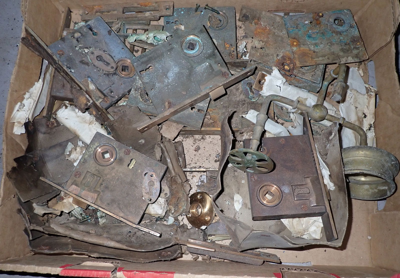 Brass Doorlocks: There were brass keys found with these locks and they are being sold in lot # 187 . Shipping availavle ($25 handling charge, plus postage)